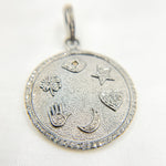 Load image into Gallery viewer, DP417. Diamond & Sterling Silver Circle Lucky Pendant