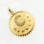 Load image into Gallery viewer, Diamond Sterling Silver Round Moon and Stars Pendant