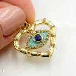 Load image into Gallery viewer, Buy Now Diamond Sterling Silver Heart Eye Enamel Pendant with Gemstone