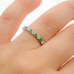 Load image into Gallery viewer, 14k Solid Gold Emerald and Diamond Ring.