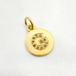 Load image into Gallery viewer, DC067. Diamond Sterling Silver Letter "G" Round Charm