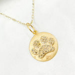 Load image into Gallery viewer, GDP501. 14K Solid Gold Diamond Paw Round Charm