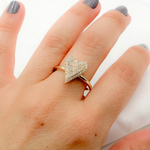Load image into Gallery viewer, 14k Solid Gold Diamond Statement Heart Ring.