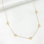 Load image into Gallery viewer, NFF71429. 14k Solid Gold Diamond Hearts Necklace
