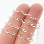 Load image into Gallery viewer, Sterling Silver Diamond Cut Oval Link Chain