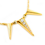 Load image into Gallery viewer, Gold Diamond Triangle Dangle Necklace