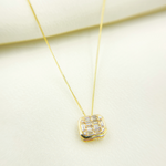 Load image into Gallery viewer, PFD32461. 14k Solid Gold Diamond Rectangle Necklace
