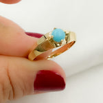 Load image into Gallery viewer, 14K Solid Yellow Gold Turquoise Ring.