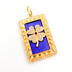 Load image into Gallery viewer, 14K Gold Rectangle Clover Pendant