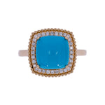 Load image into Gallery viewer, CR97304TQ9X9. 18K Solid Gold Diamond & Turquoise Ring