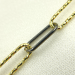 Load image into Gallery viewer, Black Rhodium Sterling Silver Diamond Cut & Smooth Paperclip Chain
