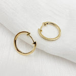 Load image into Gallery viewer, 14K Solid Gold Diamond Huggies
