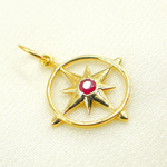 Load image into Gallery viewer, GDP280. 14K Solid Gold Gemstone Star Charm