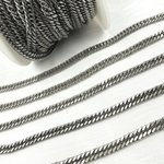 Load image into Gallery viewer, Y68OX. Oxidized Sterling Silver Solid Double Curb Chain