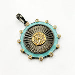 Load image into Gallery viewer, Shop Now Sterling Silver Enamel Maritime Round Pendant