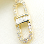 Load image into Gallery viewer, EFE52048. 14K Solid Gold and Diamonds Link Earrings