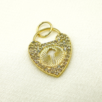 Load image into Gallery viewer, 14K Solid Gold Diamond Heart Charm. GDP196