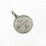 Load image into Gallery viewer, Diamond Sterling Silver Round Arrow Pendant