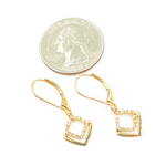 Load image into Gallery viewer, EFC51728. 14K Solid Gold and Diamonds Rhomb Dangle Earrings
