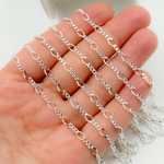 Load image into Gallery viewer, 925 Sterling Silver 1 Link Long and 3 Curb Links Chain in Between. V238SS
