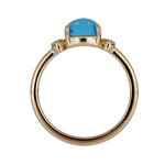 Load image into Gallery viewer, CR96846TQ7. 14k Solid Gold Turquoise and Diamond Fancy Ring