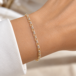 Load image into Gallery viewer, XM/2911PTXE/SP. 14k Gold Filled Smooth and Silver Textured Cable Link Chain
