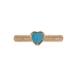 Load image into Gallery viewer, CR97283TQ5. 14K Solid Gold Turquoise Heart Ring