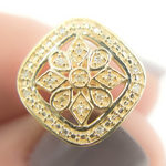Load image into Gallery viewer, EFB50898. 14K Solid Gold and Diamonds Square Flower Earrings