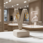 Load image into Gallery viewer, EHB57318. 14K Solid Yellow Gold Diamond Huggie Hoop Earrings