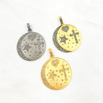 Load image into Gallery viewer, DP404. Diamond Sterling Silver Round Star, Heart & Cross Pendant