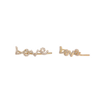 Load image into Gallery viewer, Buy 14K Yellow Gold and Diamonds LOVE Dangle Earrings
