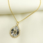 Load image into Gallery viewer, KSG24. 925 Sterling Silver Black Rhodium with Diamonds Drop Shape Charm