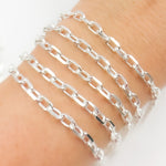 Load image into Gallery viewer, Silver Diamond Cut Oval Link Chain