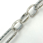 Load image into Gallery viewer, Oxidized Sterling Silver Long and Short Link Chains