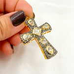 Load image into Gallery viewer, DP306. Diamond Sterling Silver Cross Pendant with Polki Diamond