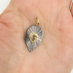 Load image into Gallery viewer, 925 Sterling Silver Black Rhodium with Diamonds Shield Shape Charm. KSG21