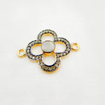 Load image into Gallery viewer, DC911. Diamond & Sterling Silver Flower Connector with Gemstone