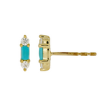 Load image into Gallery viewer, Buy 14K Solid Gold Diamond and Gemstone Stud Earrings