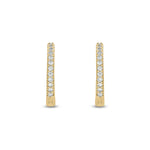 Load image into Gallery viewer, EHB56864. 14K Solid Yellow Gold Diamond Huggie Hoop Earrings