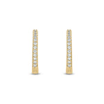 Load image into Gallery viewer, EHB56864. 14K Solid Yellow Gold Diamond Huggie Hoop Earrings