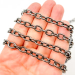 Load image into Gallery viewer, Shop Now Black Rhodium Sterling Silver Oval Link Chain