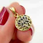 Load image into Gallery viewer, DC993. Sterling Silver Round Lotus Charm
