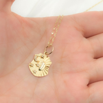 Load image into Gallery viewer, GDP504. 14K Solid Gold Diamond Shield Charm with Sun, Moon and Stars
