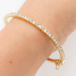 Load image into Gallery viewer, 14K Solid Gold Diamond Bangle