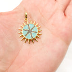 Load image into Gallery viewer, Sterling Silver Round Sun Enamel Pendant