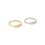 Load image into Gallery viewer, 14k Solid Gold Baguette Diamond Bars Ring.