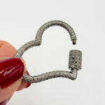 Load image into Gallery viewer, Silver Heart Carabiner Clasp