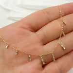 Load image into Gallery viewer, NT401869. 14K Solid Gold Diamond Dangle Necklace