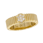 Load image into Gallery viewer, 14K Solid Yellow Gold Diamond Circle Ring