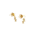 Load image into Gallery viewer, EFF52403. 14k Solid Gold Diamond Dangle Stud Earrings